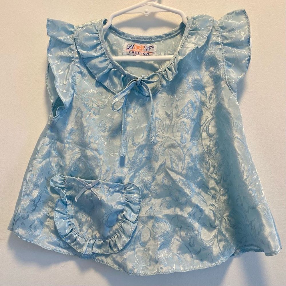 80’s BW Fashion Vintage Pastel Blue Baroque Dress